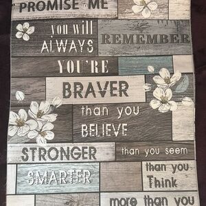 Inspirational Wall Art Sign with Floral Accents